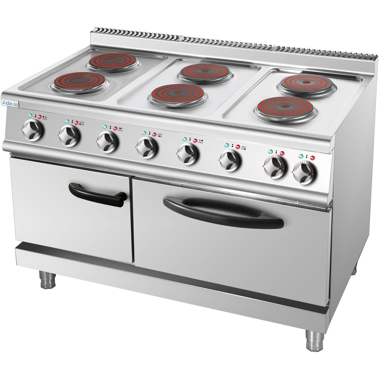 Commercial Electric Cooker 6 Burners (6x2000 W) With Electric Oven (4800 W) 1050x700x920xmm 380 V | Hrq762 A