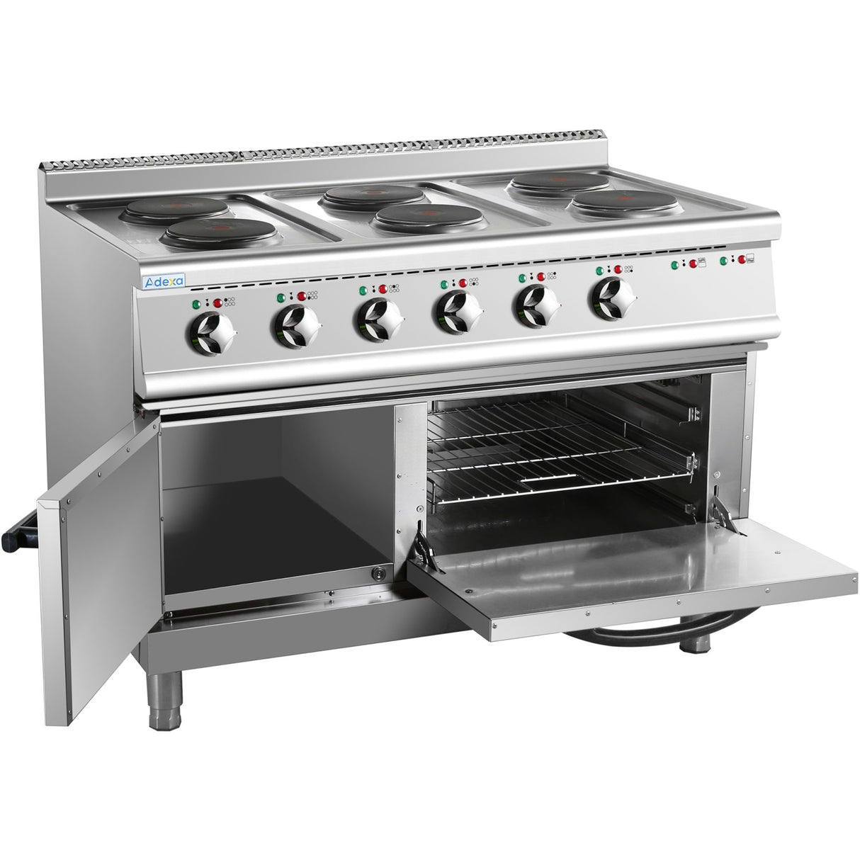 Commercial Electric Cooker 6 Burners (6x2000 W) With Electric Oven (4800 W) 1050x700x920xmm 380 V | Hrq762 A