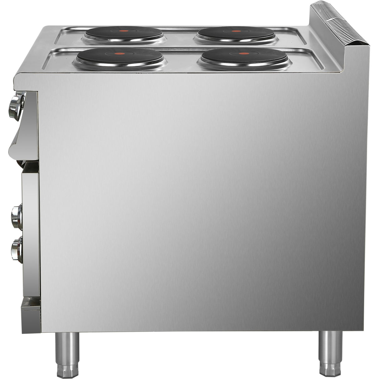 Commercial Electric Cooker 4 Burners With Electric Oven 10.4k W+4.8k W 900mm Depth | Hrq912 A