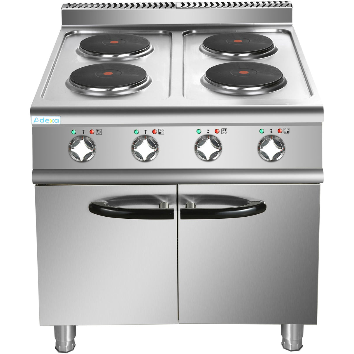 Commercial Electric Cooker 4 Burners With Cabinet Base 10.4k W 900mm Depth | Hrq912