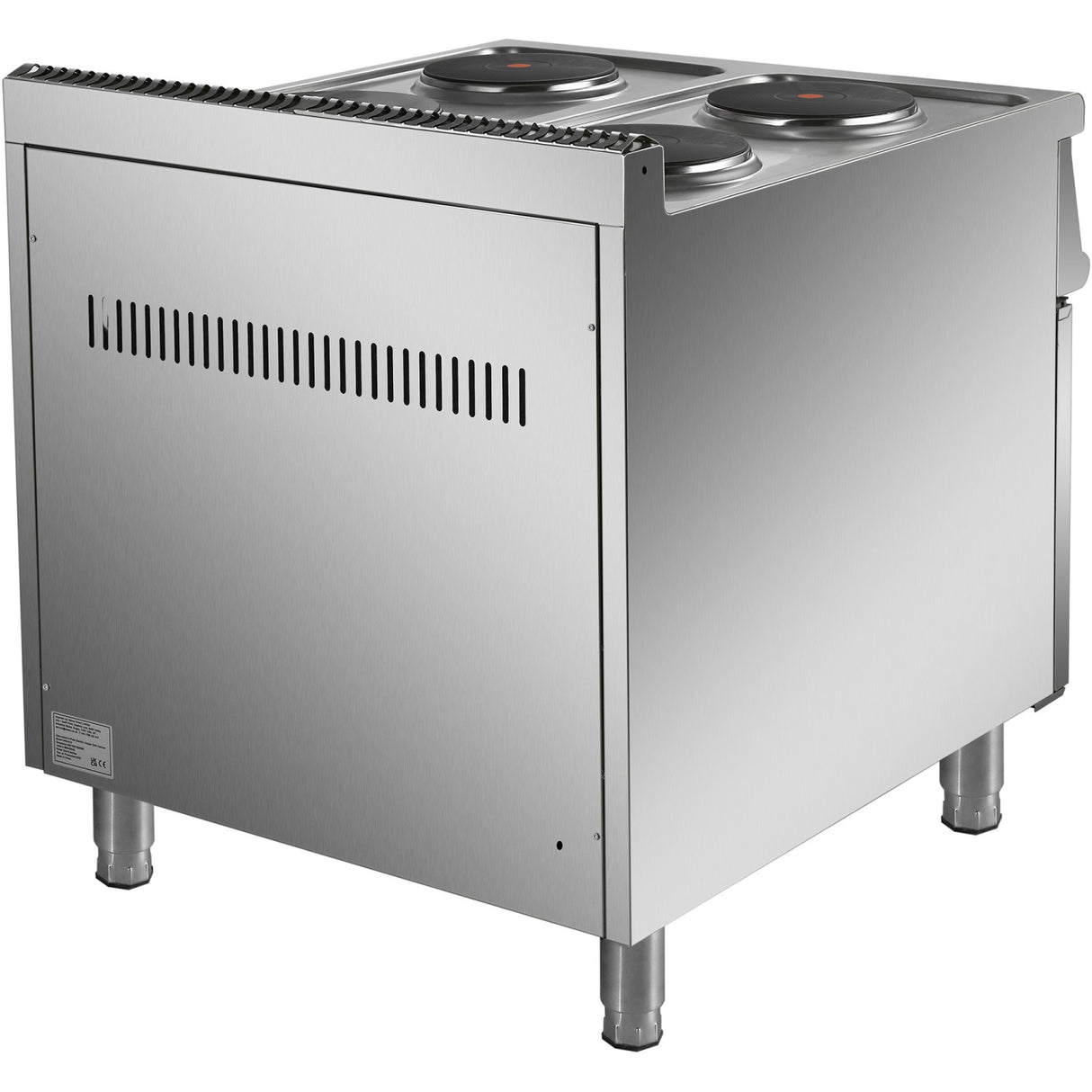 Commercial Electric Cooker 4 Burners With Cabinet Base 10.4k W 900mm Depth | Hrq912