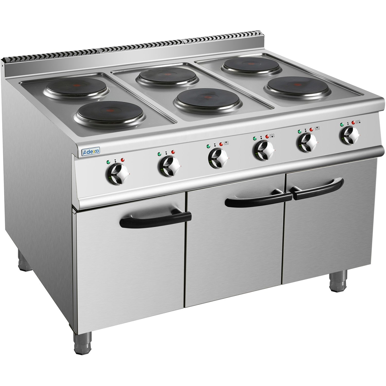 Commercial Electric Cooker 6 Burners With Cabinet Base 15.6k W 900mm Depth | Hrq962