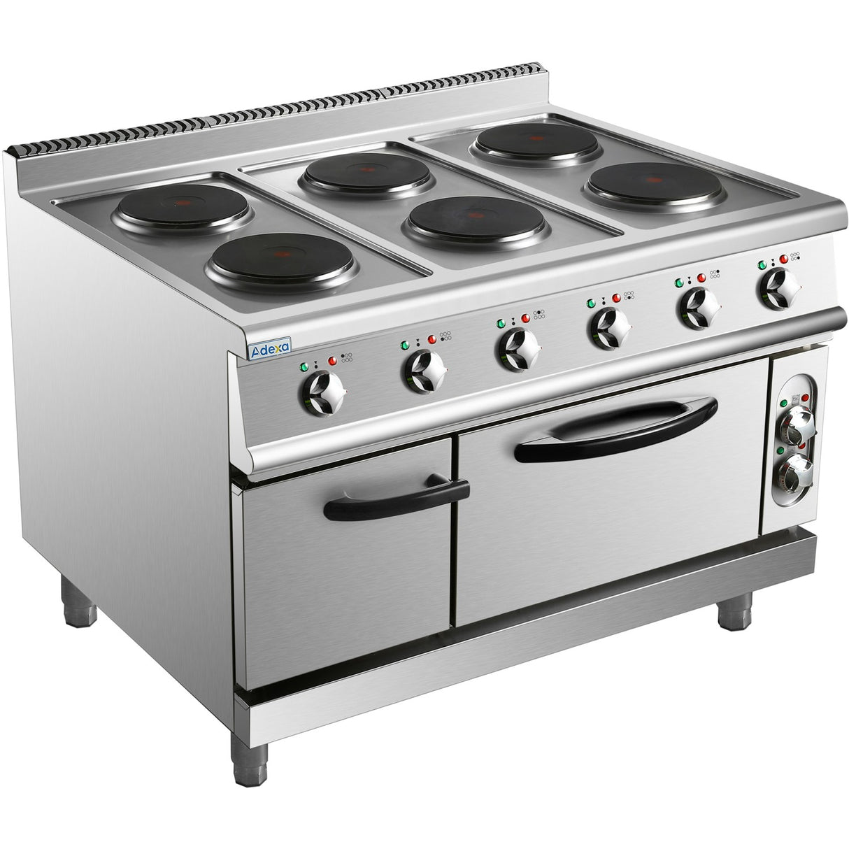 Commercial Electric Cooker 6 Burners With Electric Oven 15.6k W+4.8k W 900mm Depth | Hrq962 A