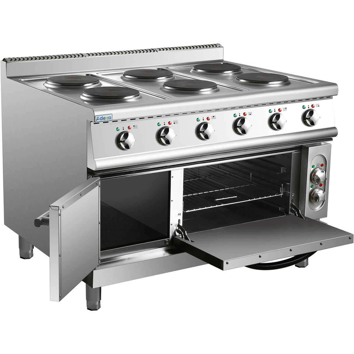 Commercial Electric Cooker 6 Burners With Electric Oven 15.6k W+4.8k W 900mm Depth | Hrq962 A