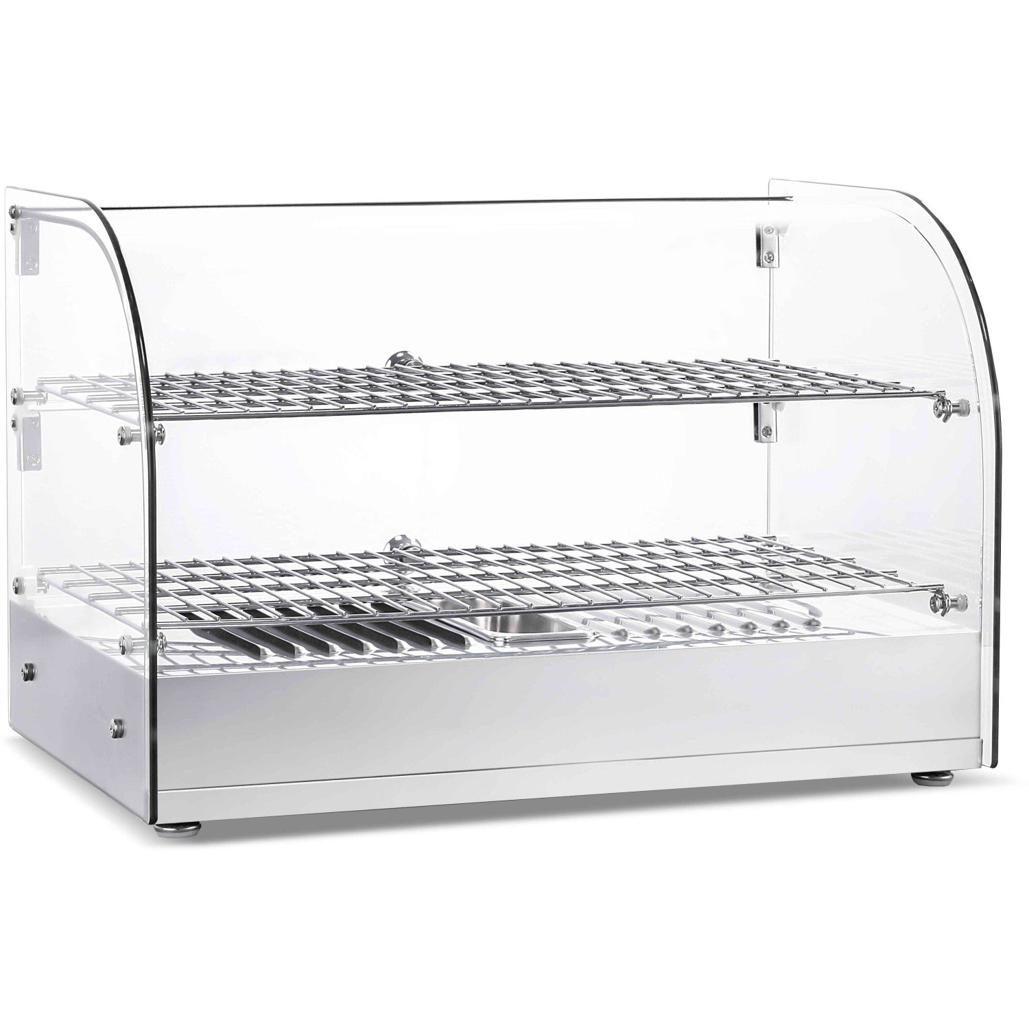 2 Tier Curved Front Heated Display Case 45 Litres Countertop |  Hw45 R