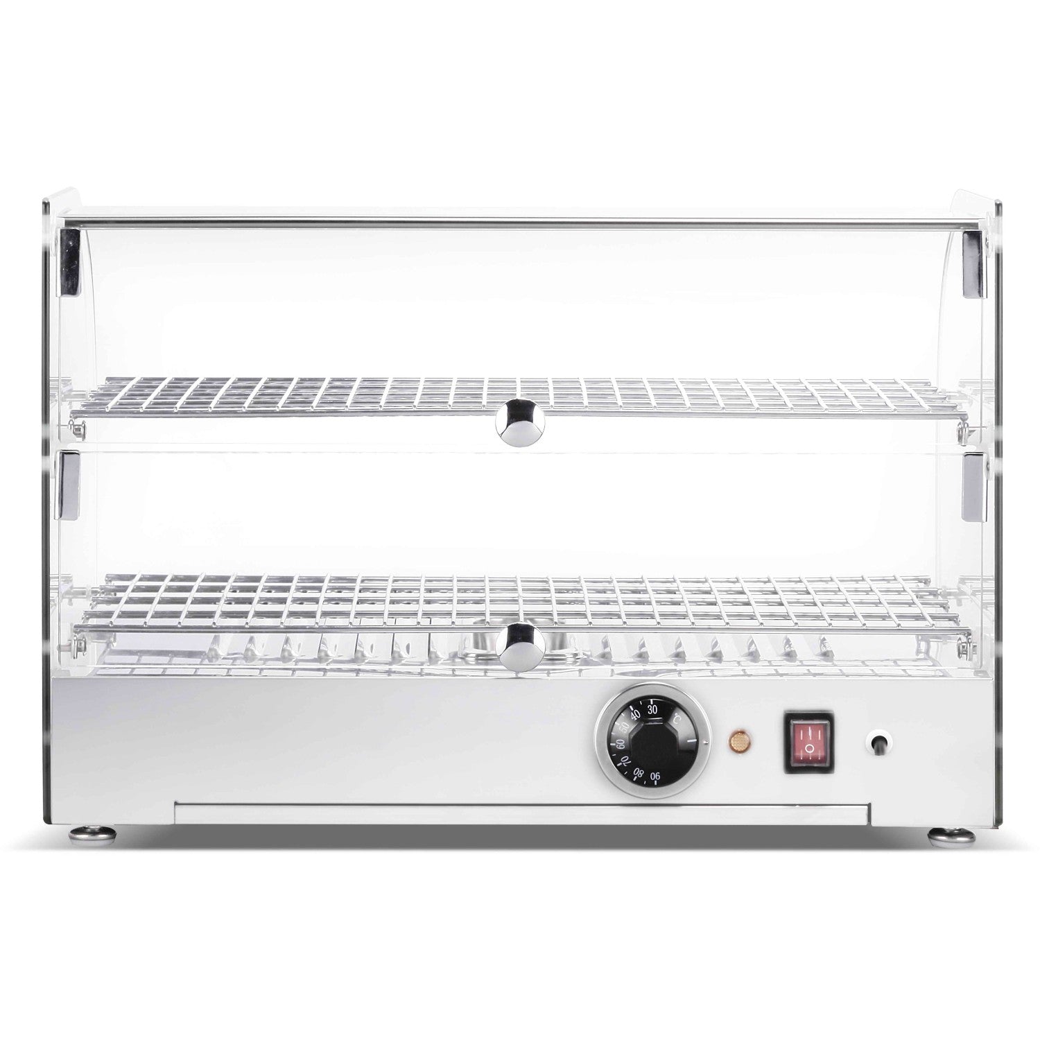2 Tier Curved Front Heated Display Case 45 Litres Countertop |  Hw45 R