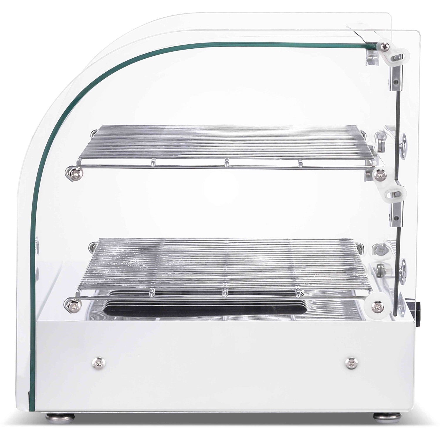 2 Tier Curved Front Heated Display Case 45 Litres Countertop |  Hw45 R