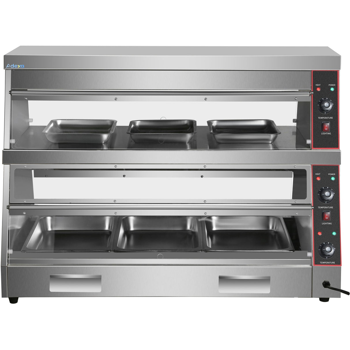 Commercial Two Tier Heated Showcase Food And Chicken Warmer 1200x760x860mm Countertop Dry Heat And Wet Heat | Hw6 Pb