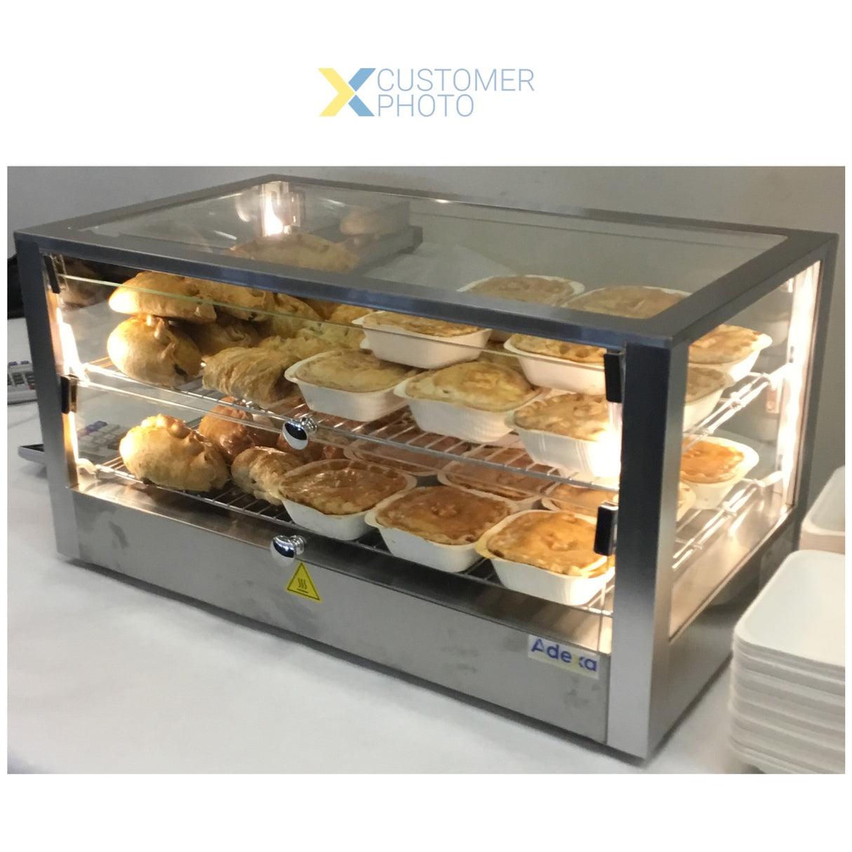 2 Tier Heated Display Case 80 Litres Countertop |  Hw80