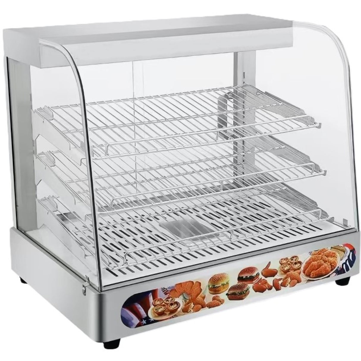Commercial Hot Display Food Warmer Countertop 3 Shelves 650x455x580mm | Hw862
