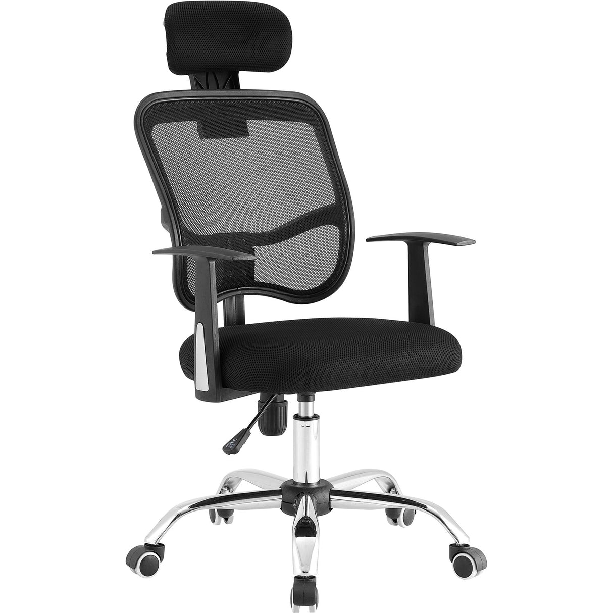 Mesh Office Chair With Headrest Black &Amp; Chrome | Hy804