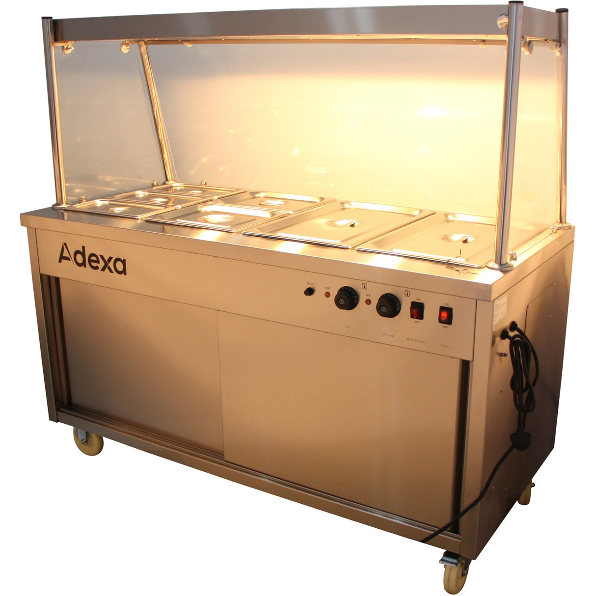 Mobile Food Service Counter With Bain Marie Top And Hot Cupboard |  Hyh4 Ws