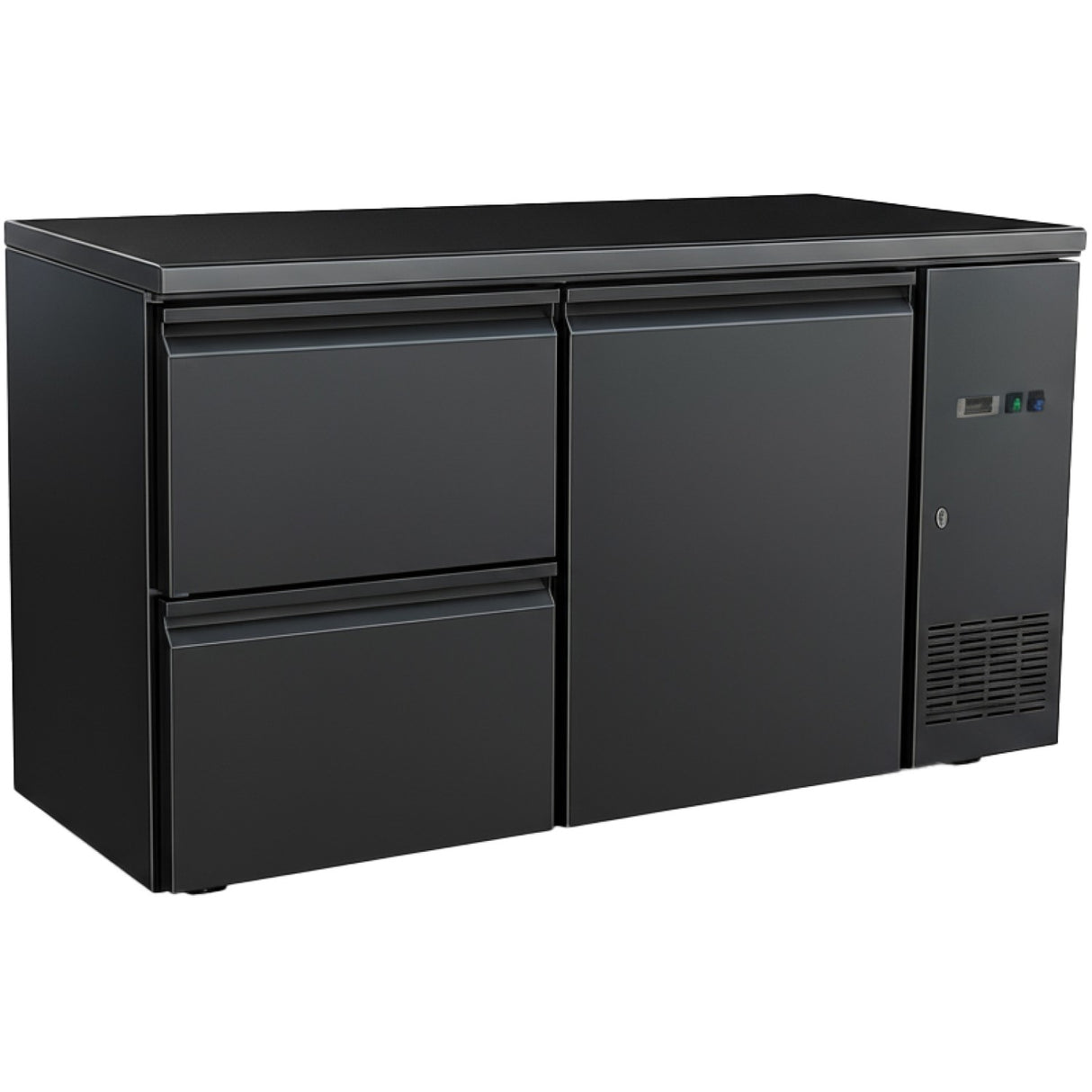 Commercial Undercounter Back Bar Refrigerator 350 L 1 Door &Amp; 2 Drawers 1462×515×860mm Black | Jta404