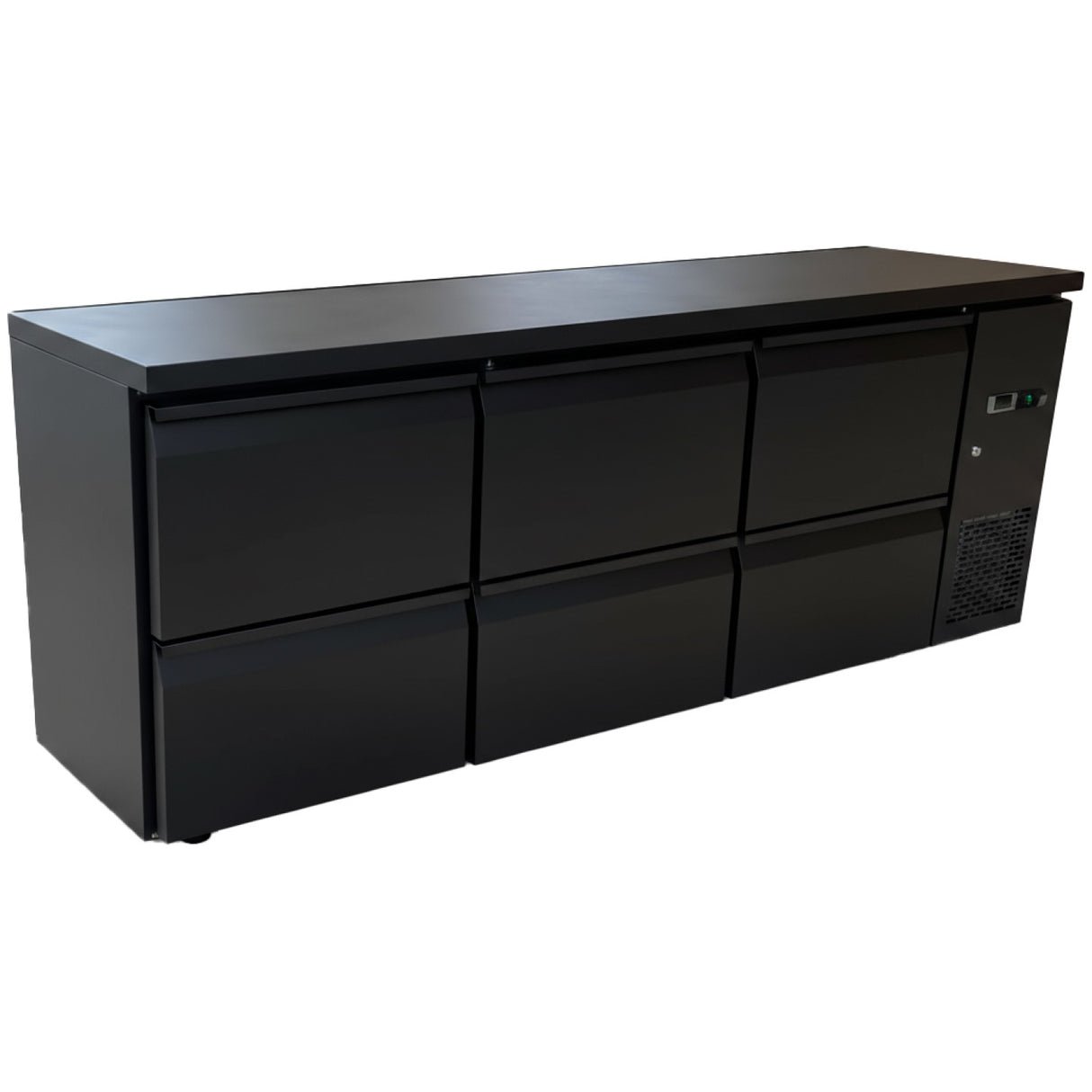 Commercial Undercounter Back Bar Refrigerator 537 L 6 Drawers 2002×515×860mm Black | Jta412