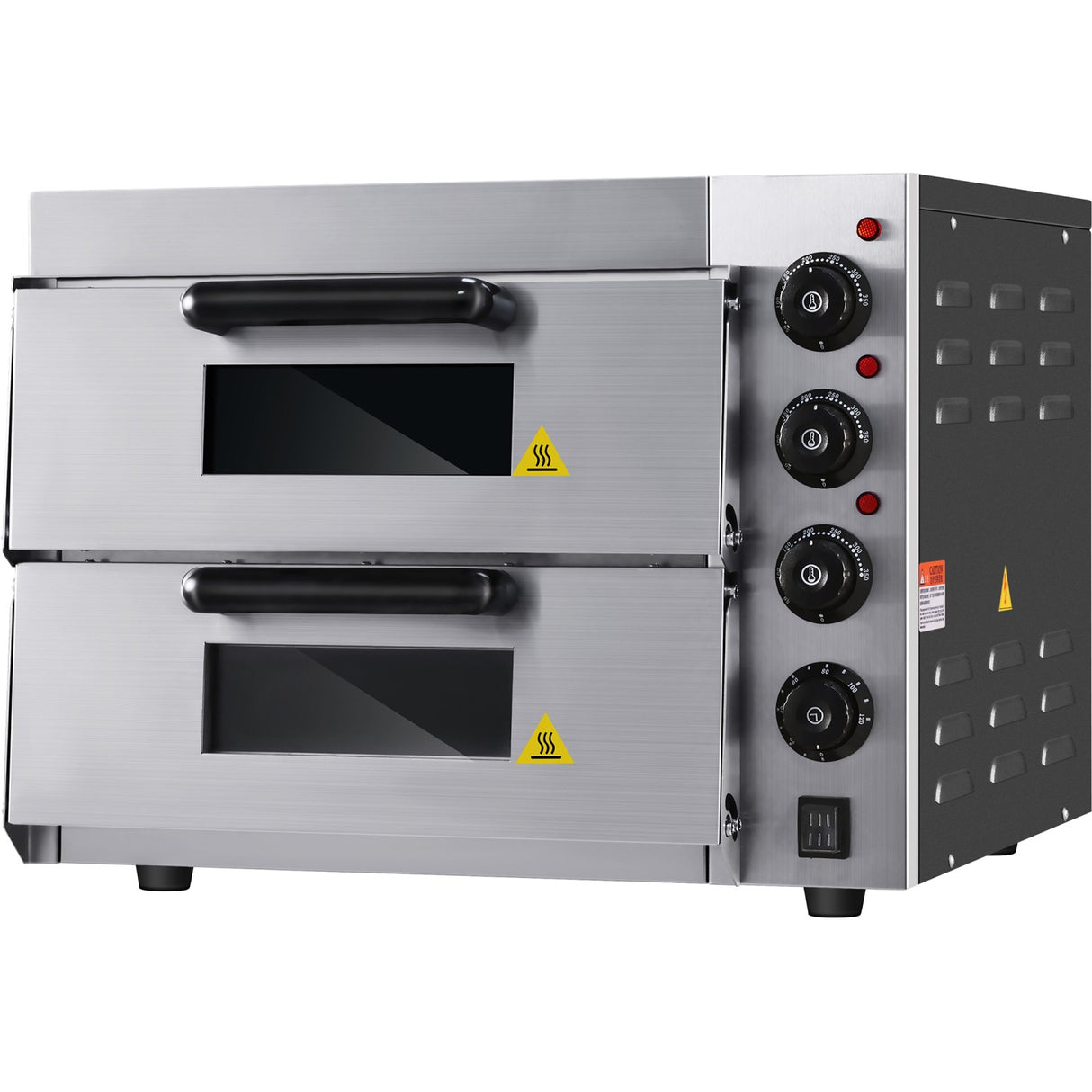 Commercial Double Pizza Oven Electric 2 Chamber 415x400mm Mechanical Controls 3k W | Kngep2 Pt