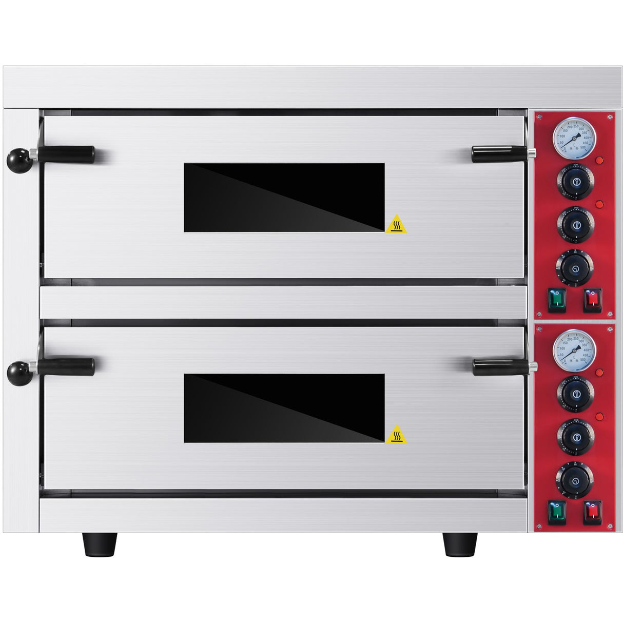 Commercial Double Pizza Oven Electric 2 Chamber 660x660mm Mechanical Controls 9k W | Kngep8 T