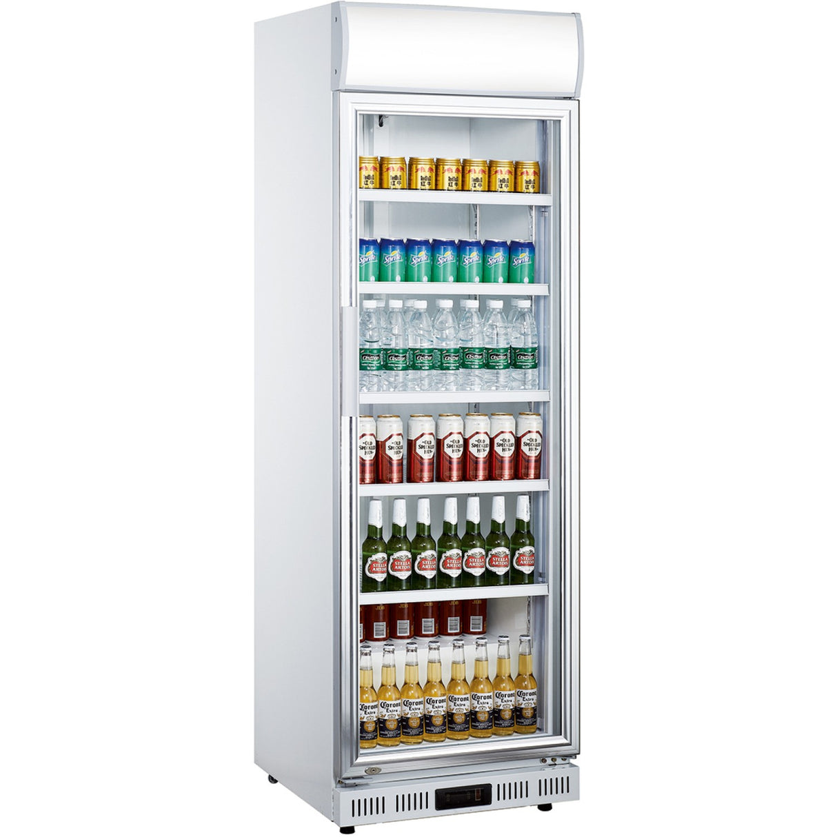 Commercial Drink Cooler Upright 352 Litres Dynamic Cooling Hinged Glass Door Canopy Light | Lg352 Df