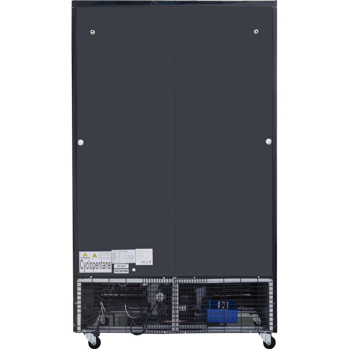 Commercial Bottle Cooler Upright 930 Litres Ventilated Cooling Twin Hinged Doors Black Canopy Light | Lg1000 Bfmblack