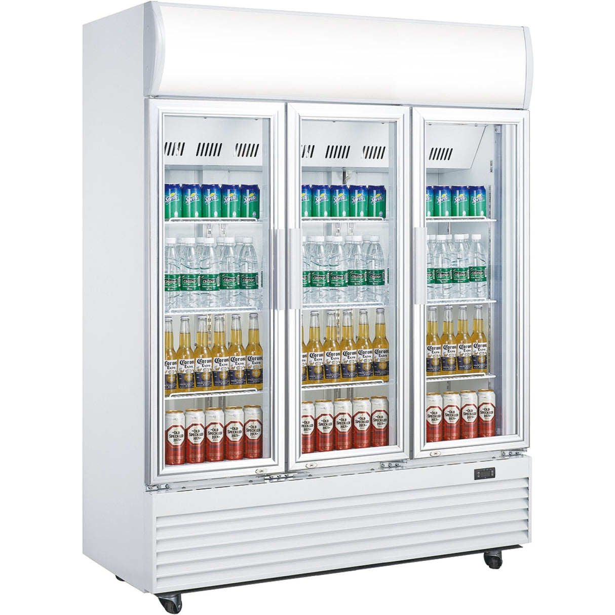 Commercial Bottle Cooler 1300 Litres Ventilated Cooling 3 Hinged Doors | Lg1300 Bf