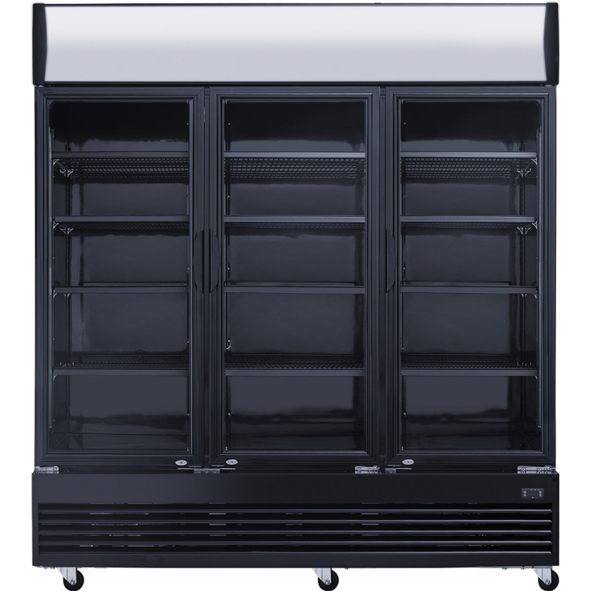 Commercial Bottle Cooler 1300 Litres Ventilated Cooling 3 Hinged Doors Black | Lg1300 Bfblack