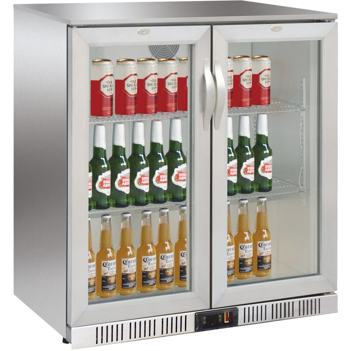 Back Bar Cooler 2 Hinged Doors 220 Litres Stainless Steel | Ssbc02 Pp