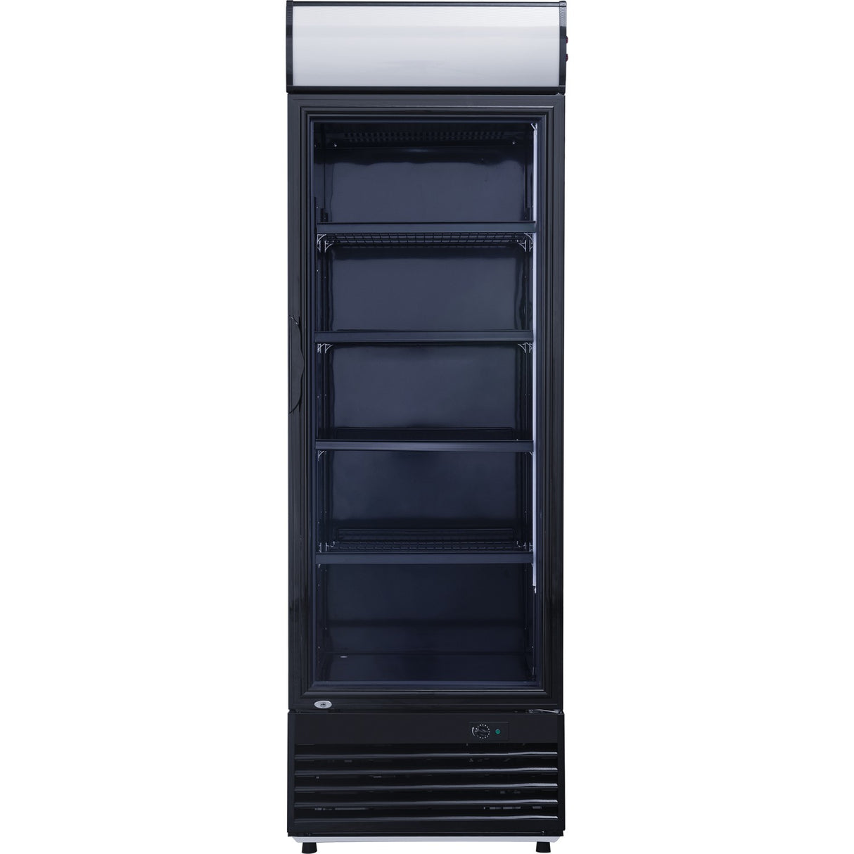 Commercial Drink Cooler Upright 382 Litres Static Cooling Hinged Glass Door Black Canopy Light | Lg382 Bblack