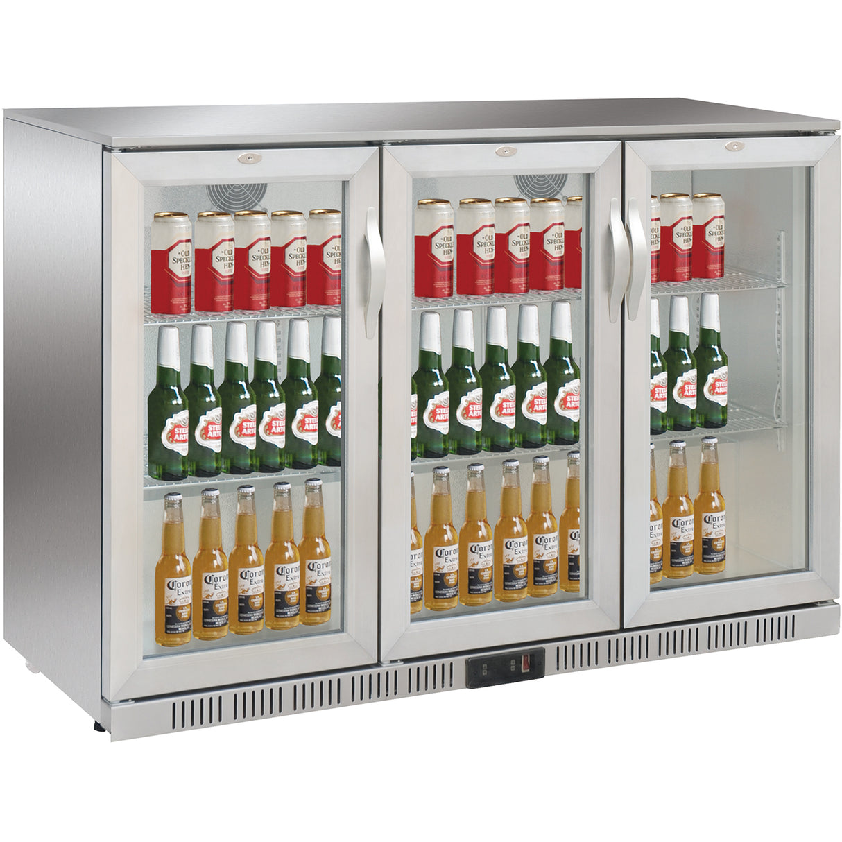 Back Bar Cooler 3 Hinged Doors 312 Litres Stainless Steel | Ssbc03 Pp