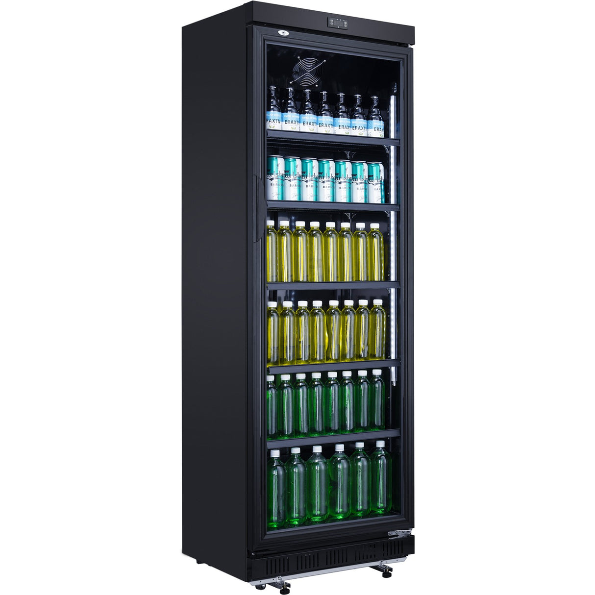 Commercial Drink Cooler Upright 402 Litres Dynamic Cooling Hinged Glass Door Black | Lg402 Pfblack