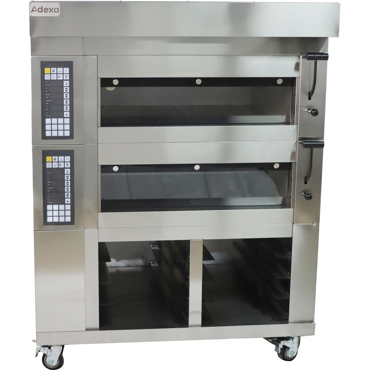 Commercial European 2 Deck 4 Tray Electric Bakery Oven With Pallet Cabinet &Amp; Steam 380 V 1280x1150x1750mm | Lm40 Dhc