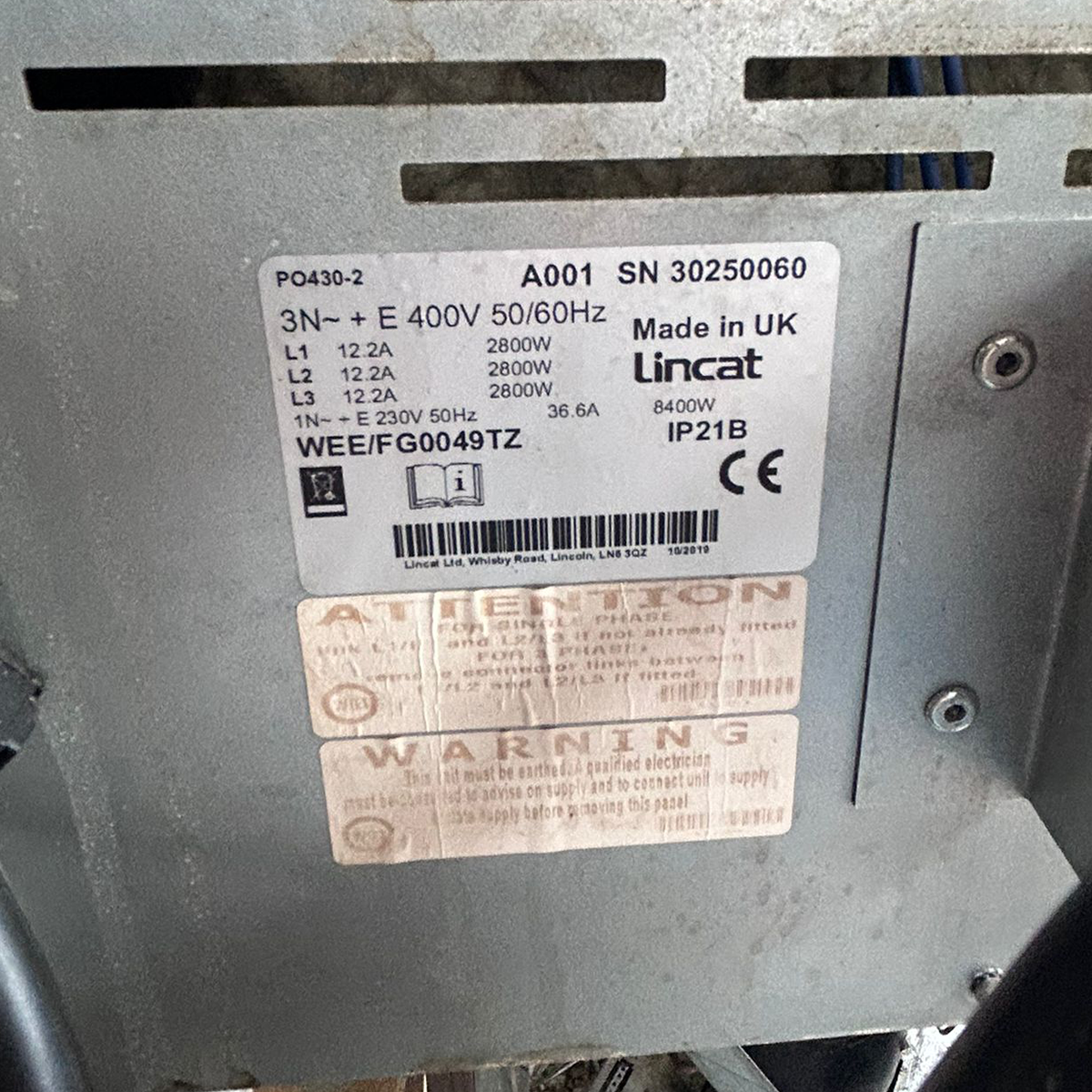 Lincat Double Deck Electric 3P Pizza Oven 97x90x68cm - Refurbished