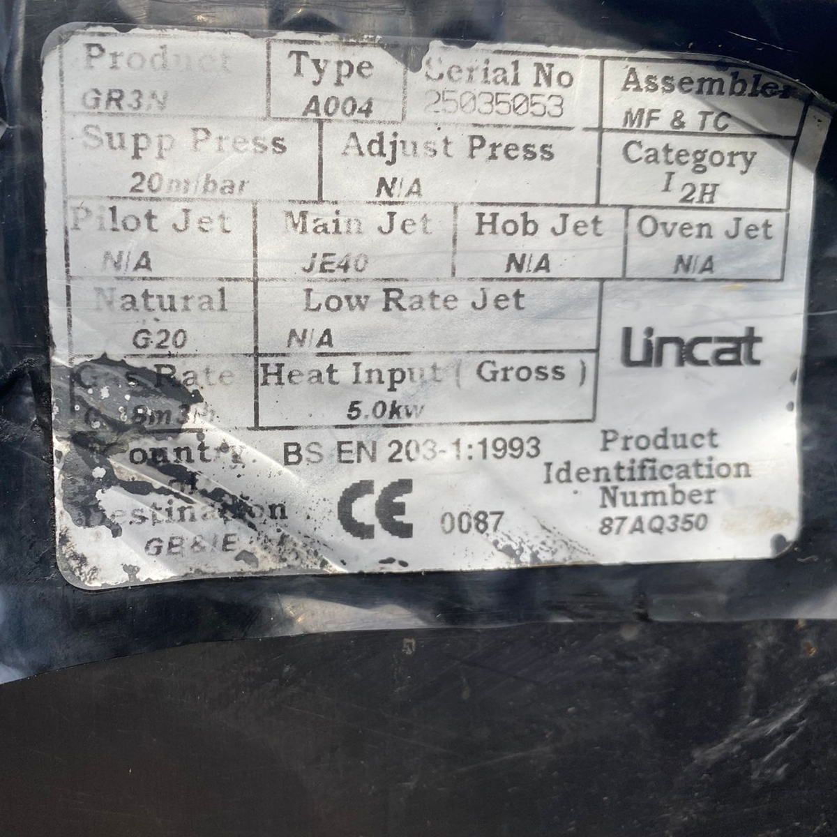 Lincat Natural Gas Salamander Grill GR3/N - Refurbished