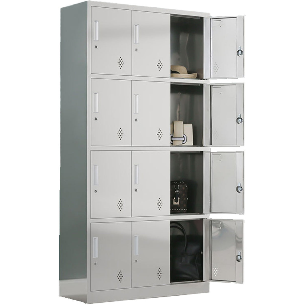 Commercial Stainless Steel Locker 12 Doors 900x350x1800mm | Mb18090 Ss12 Dl