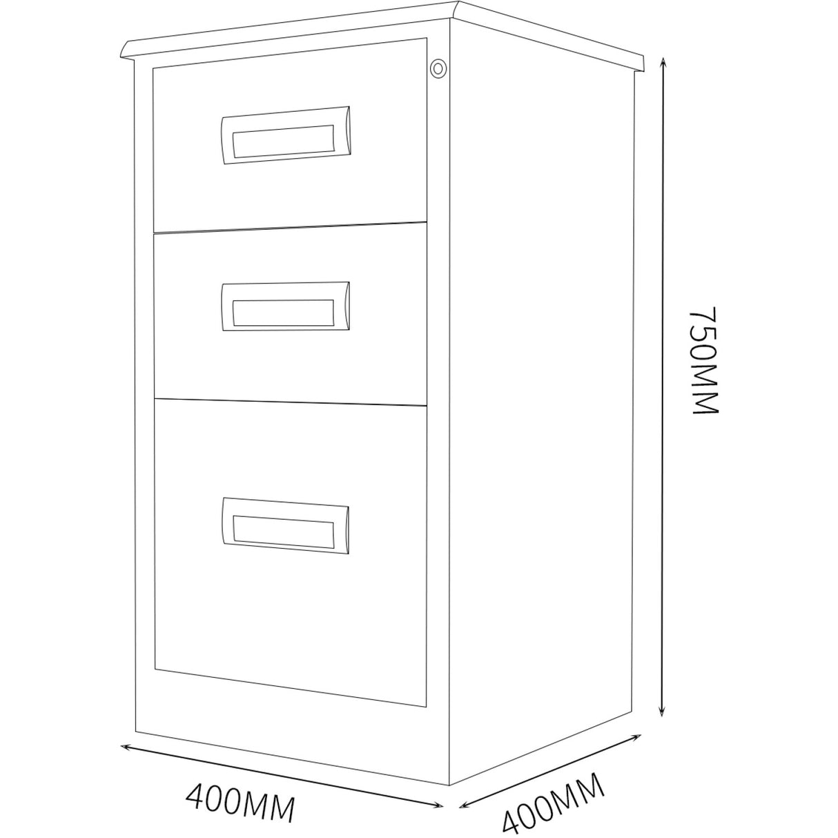 Commercial Stainless Steel Drawer Cabinet 3 Drawers 400x400x750mm | Mbss201 H753 Dwc