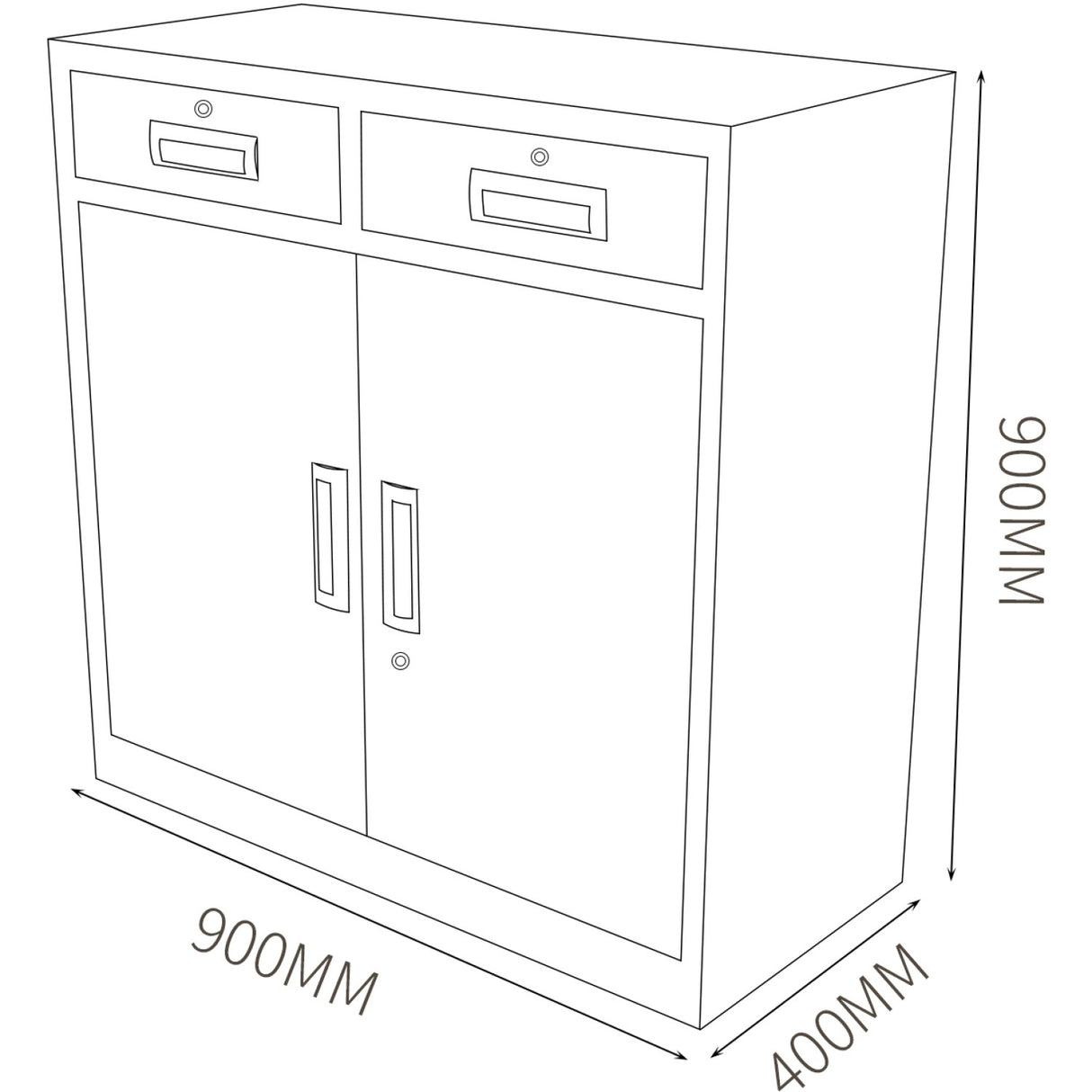 Commercial Stainless Steel Cabinet With 2 Doors &Amp; 2 Drawers 900x400x900mm | Mbss201 H902 Dc