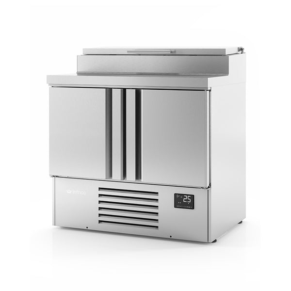 Compact Double Door Refrigerated Counter With Raised Collar