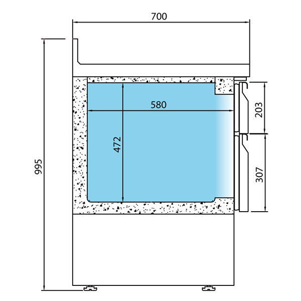 Compact Double Door Refrigerated Counter With Upstand