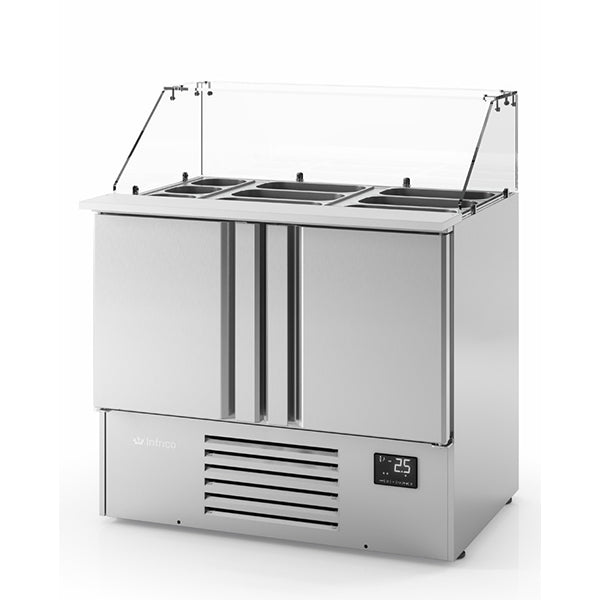 Compact Double Door Refrigerated Counter With Display