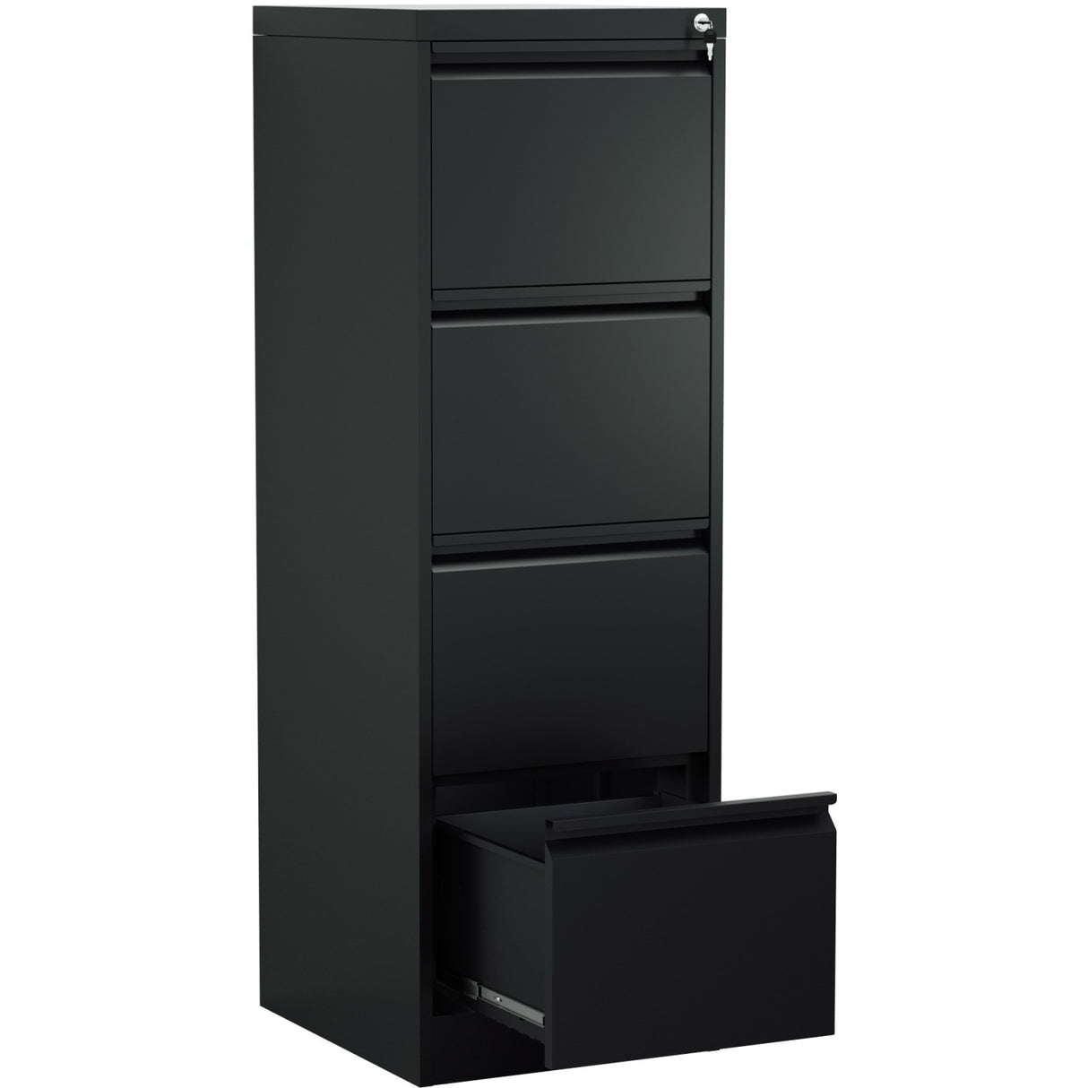 Professional Filing Cabinet 4 Drawer 460x620x1330mm Black | Mxdc3 Black