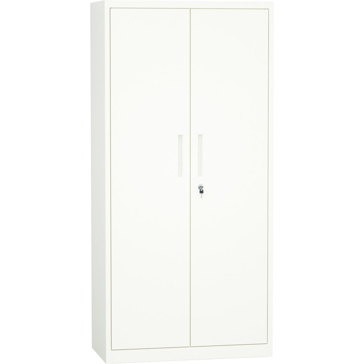 Professional Metal Storage Cabinet 2 Doors 900x400x1800mm Lock 4 Adjustable Shelves White | Mxfc14 White