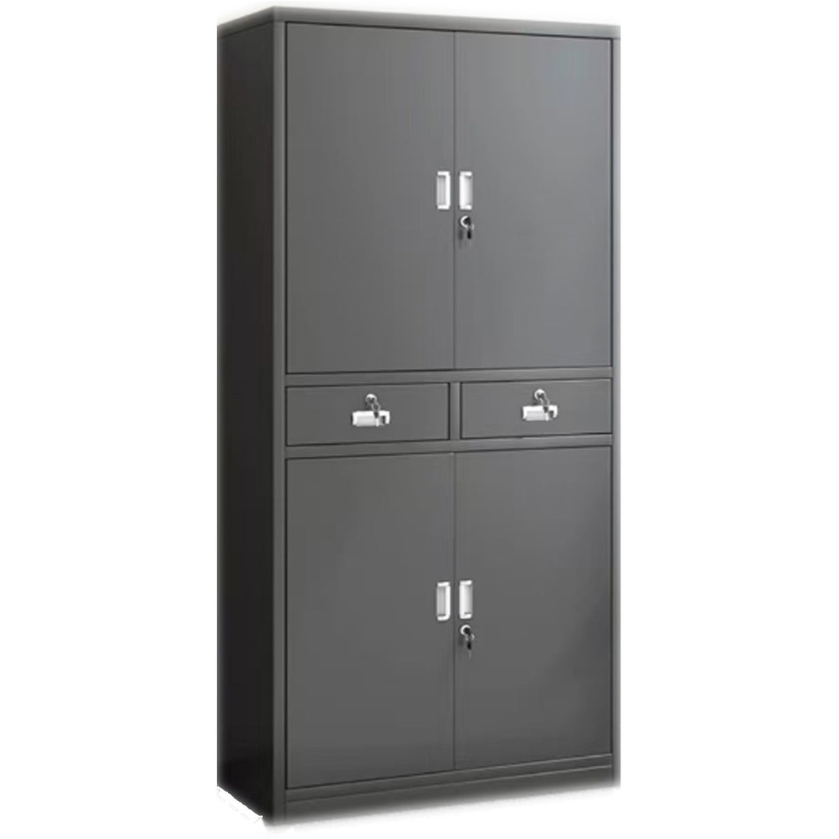 Commercial Steel Cabinet 4 Door 2 Drawer 900x400x1850mm Black | Mysc09