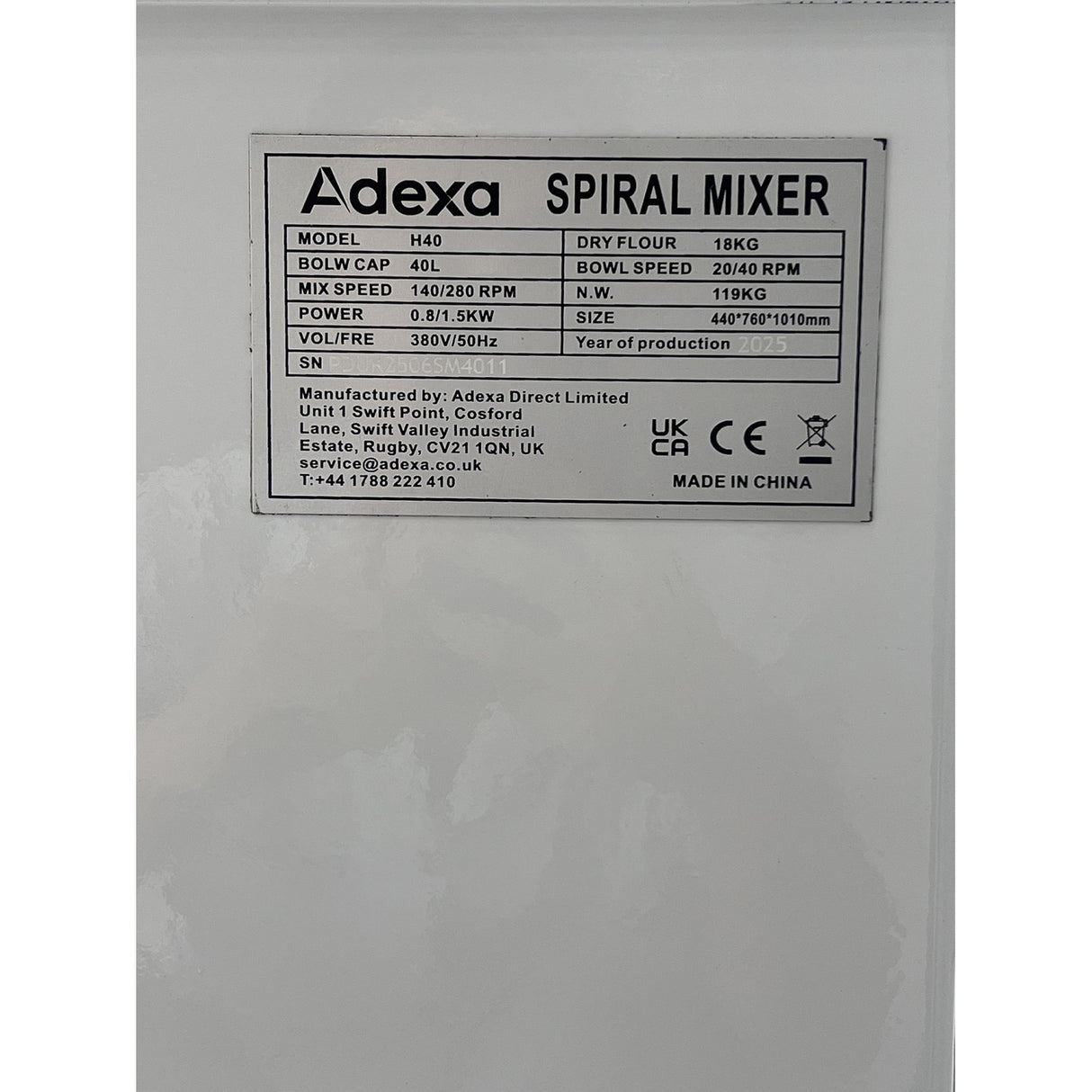 Professional Spiral Mixer 40 L 2 Speed | Nbh40