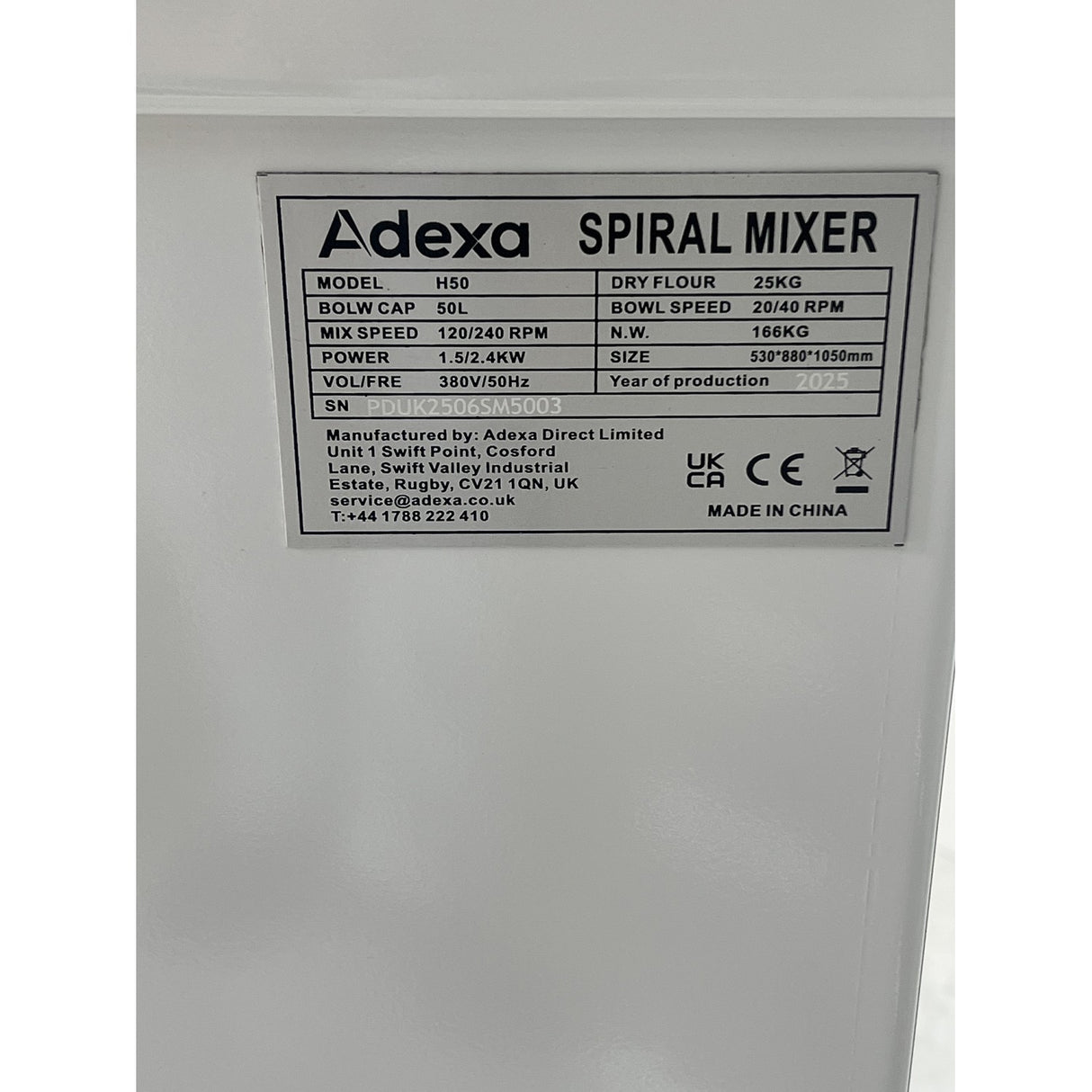 Professional Spiral Mixer 50 L 2 Speed | Nbh50