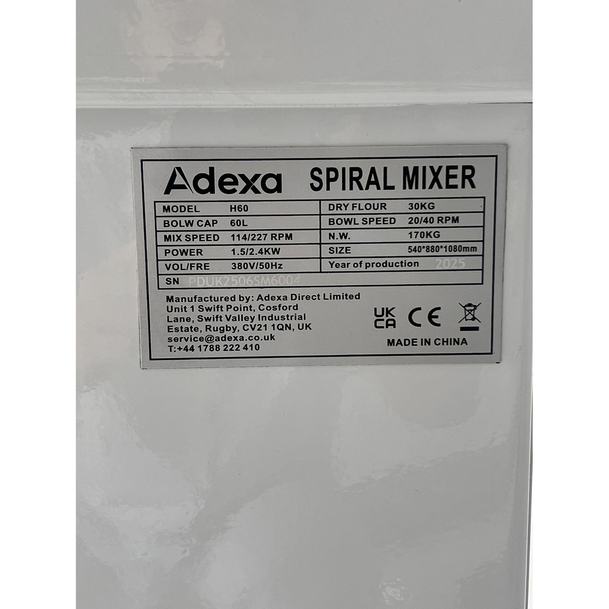 Professional Spiral Mixer 60 L 2 Speed | Nbh60