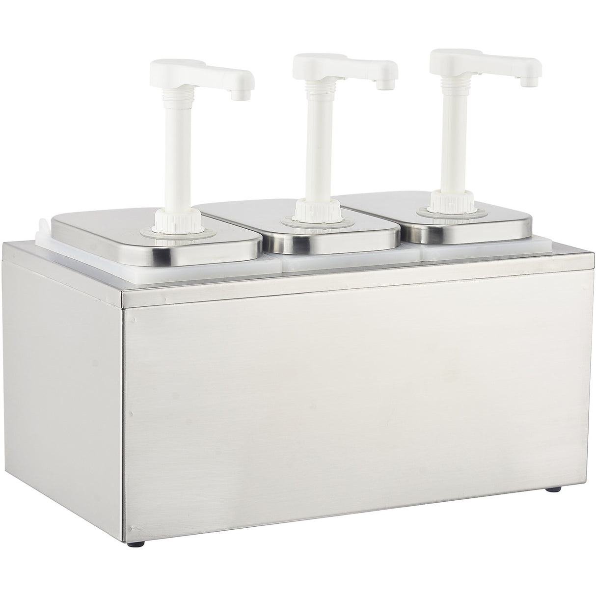 Commercial Condiment/Sauce Pump Dispenser 3x2 Litre Stainless Steel | Nhp003