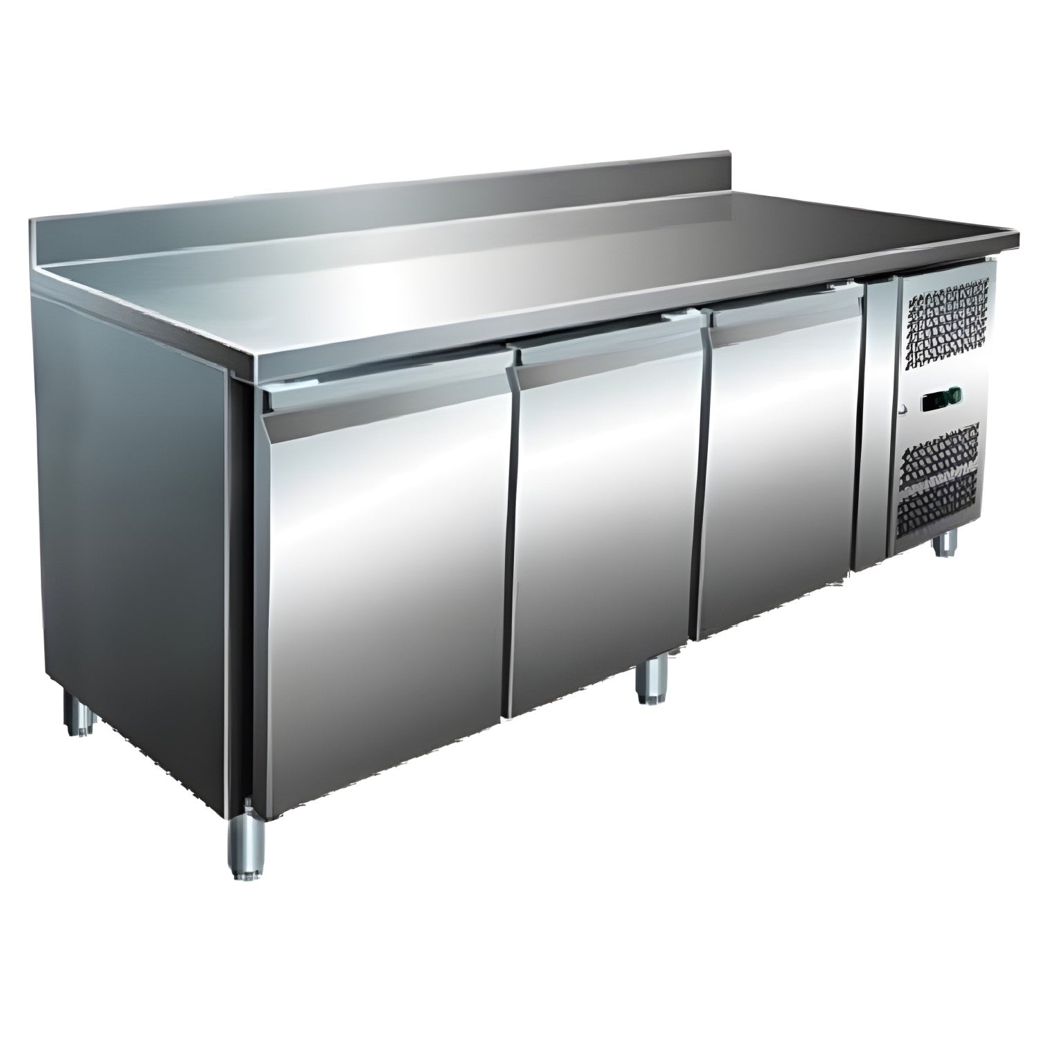 457 Ltr 3 Door Stainless Steel Refrigerated Prep Counter With Upstand | Norcold862