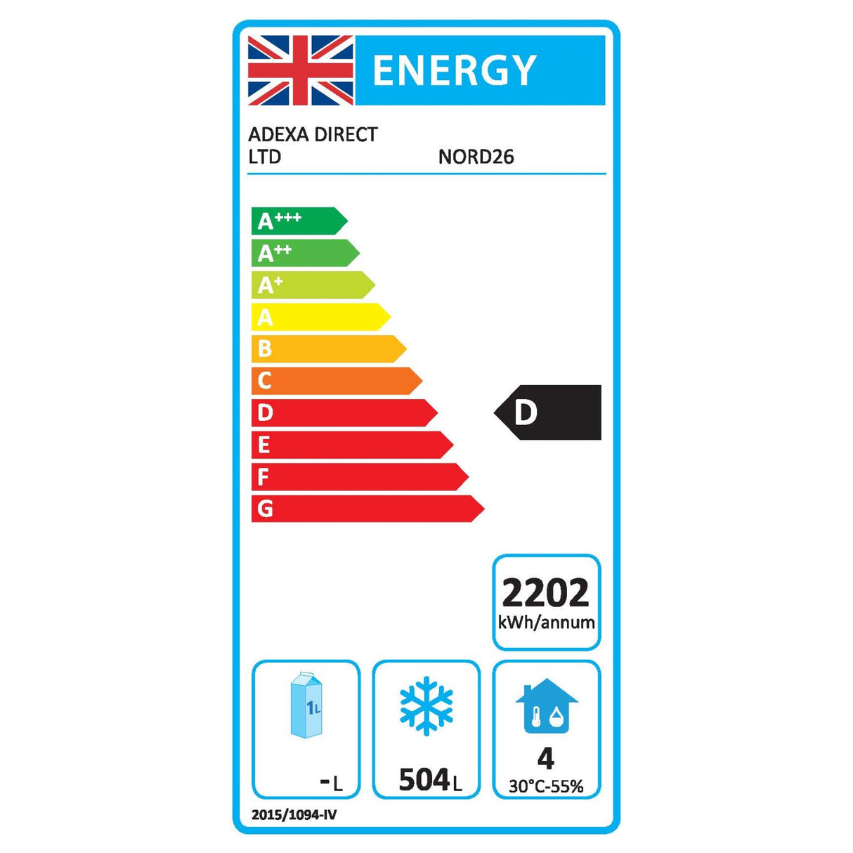 Commercial Upright Freezer 600 L Single Door Stainless Steel Cabinet 655x855x2090mm | Nord26