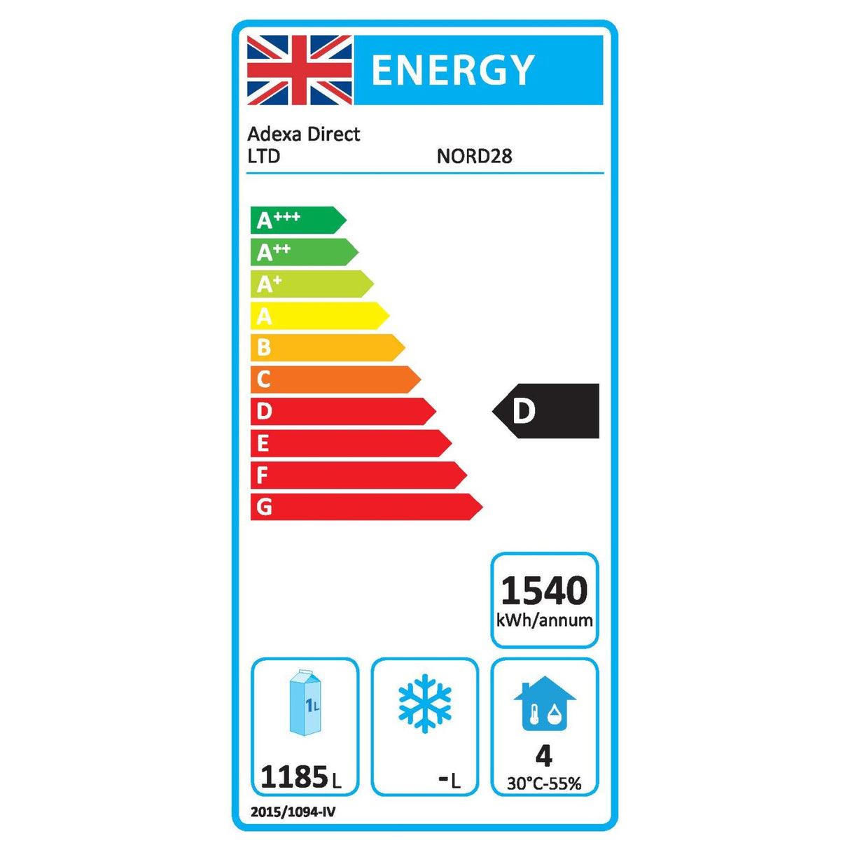 Commercial Upright Refrigerator 1400 L Double Door Stainless Steel Cabinet 1380x855x2090mm | Nord28