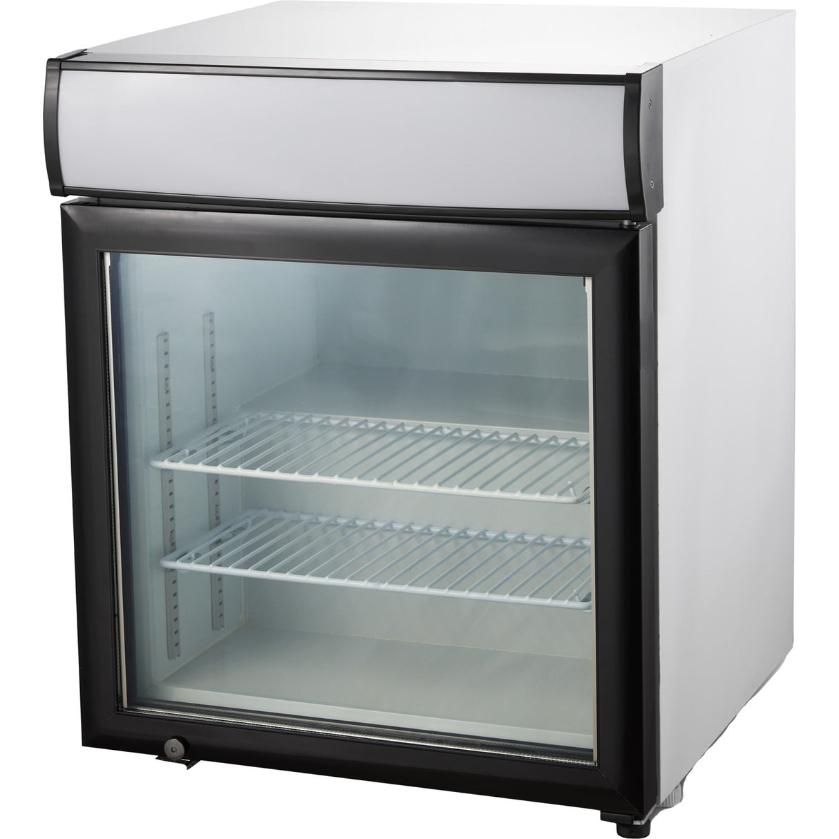 Commercial Countertop Display Freezer With Canopy 60 L Single Glass Door Black 570x568x700mm | Nord604