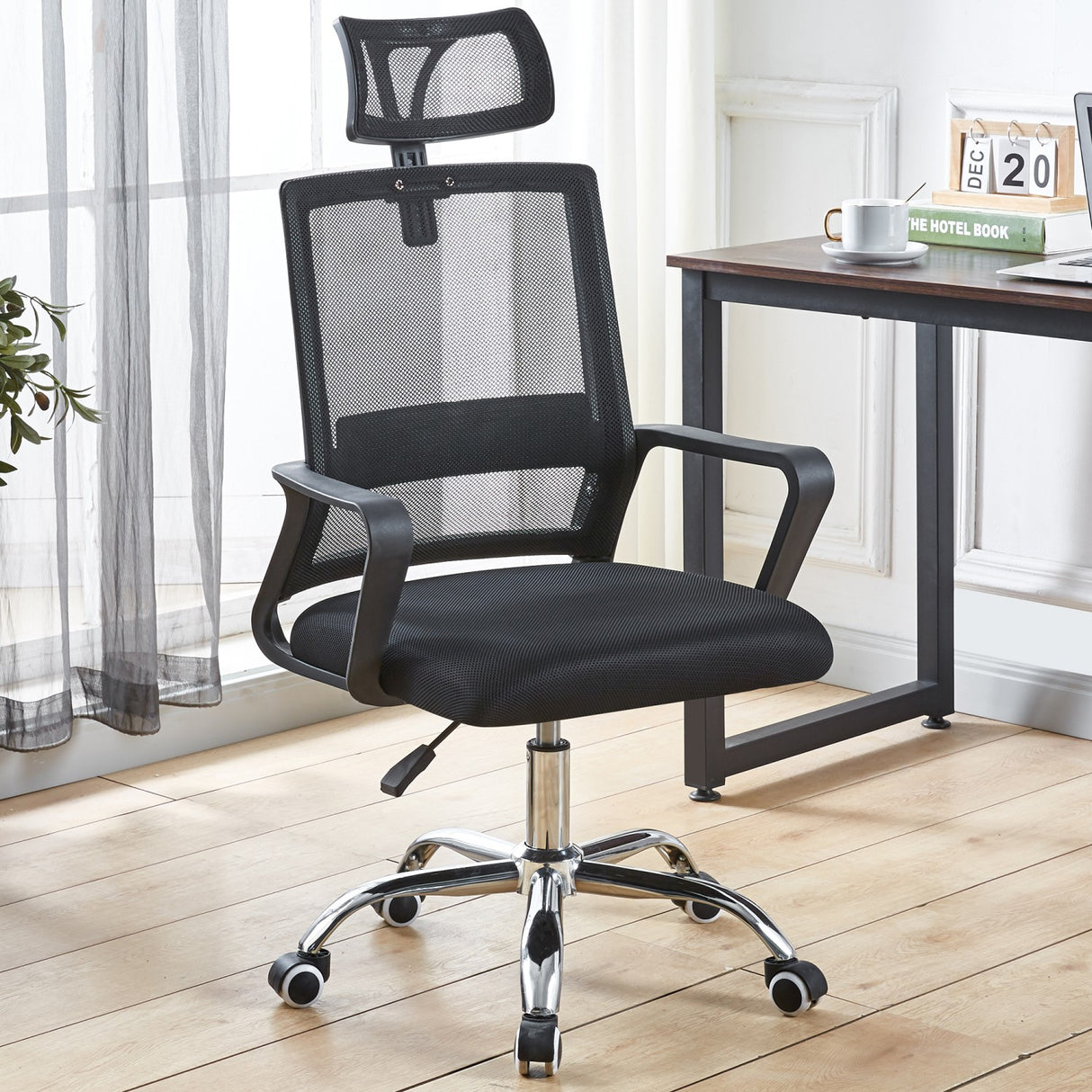Mesh Office Chair With Headrest Black | Oc203