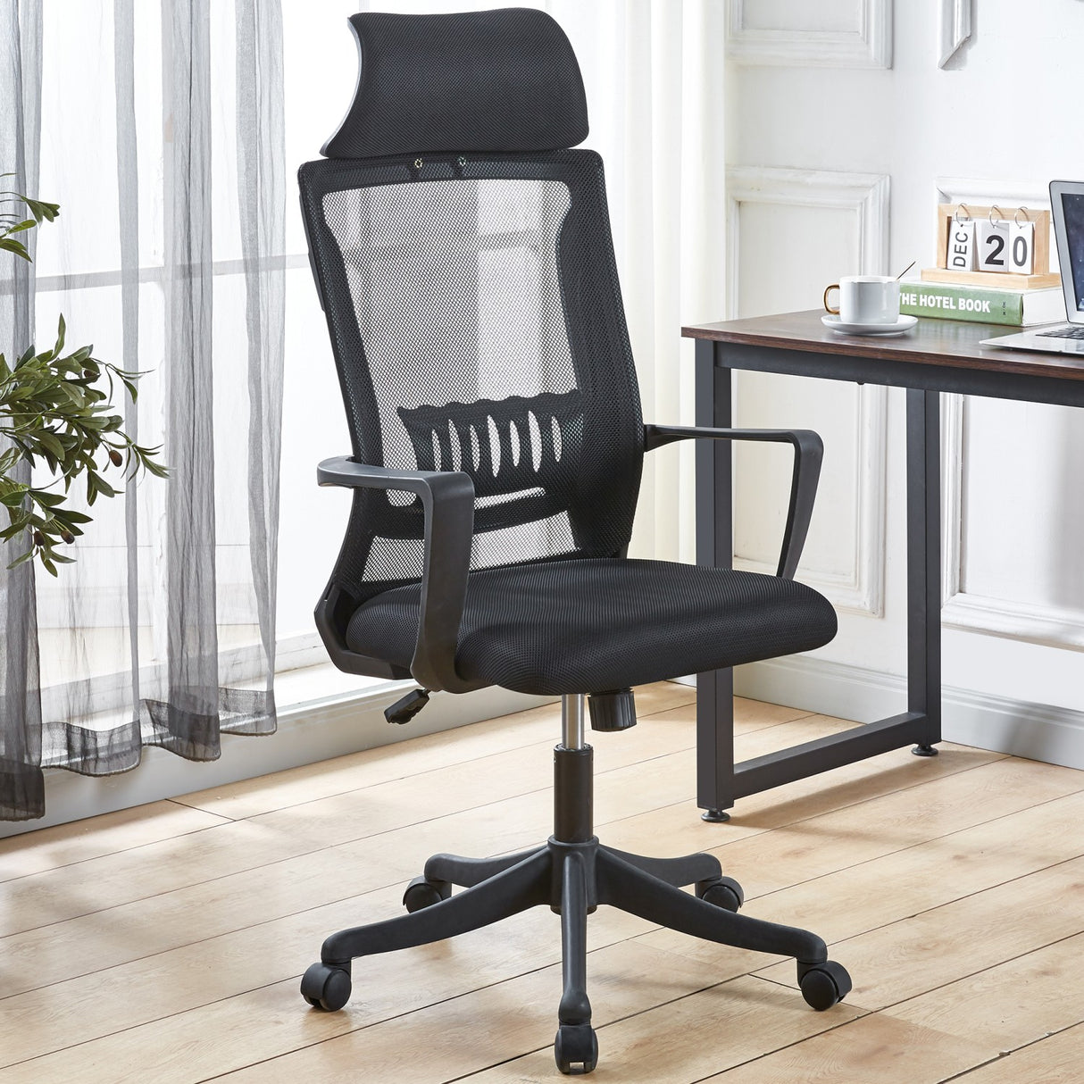Mesh Office Chair With Headrest Black | Oc2521